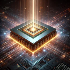 A conceptual illustration of Google's new quantum chip named Willow